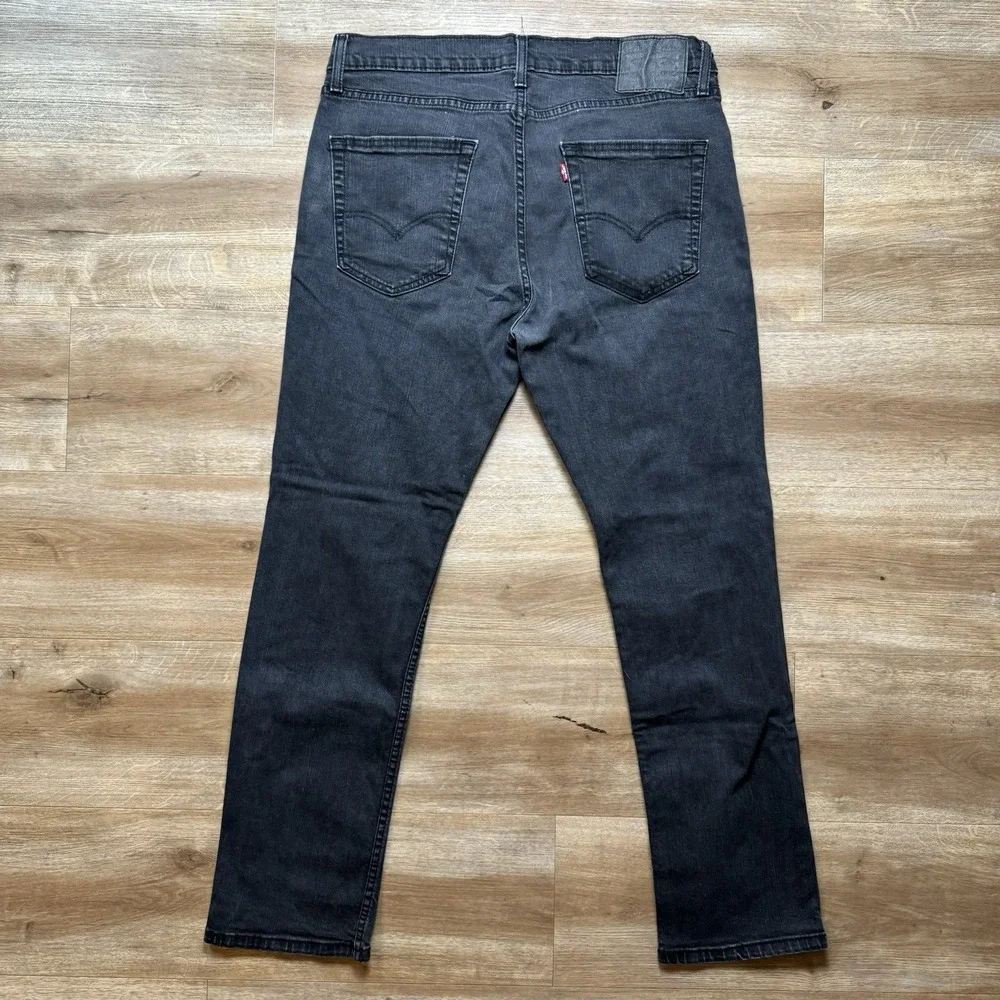 Levis Jeans Men 36x30 Black Slim Straight Leg Washout‎ Grunge Skater Fits 34x29